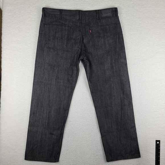 Levi's 562 Jeans Mens 40x32 Dark Gray‎ Wash Loose Taper Fits 40x30 EC - Picture 13 of 15